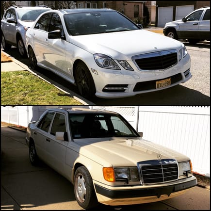 My 2012 E350 and the girlfriend's classic 1992 e-class W124 with only 82k miles!