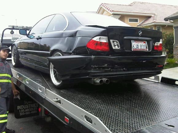 01 330ci got totaled while parked in gated community