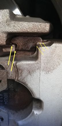 1.GLC rear brakes where pad ends are clearly shown in area of contact with cast iron caliper. 