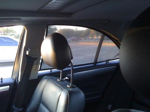 Passenger's side rear window sunshade