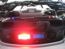 real police lights in grille. carbon fiber oil cap cover 