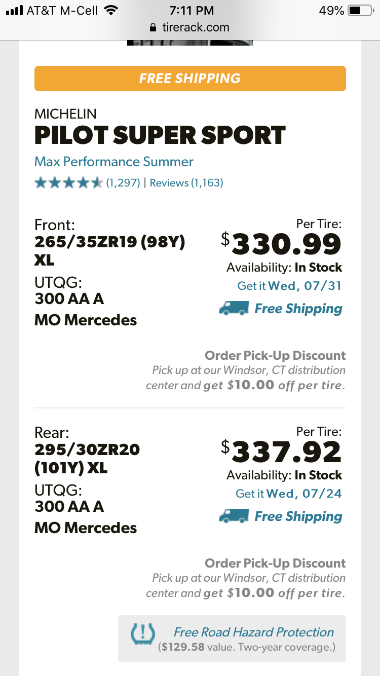 Wheels and Tires/Axles - Mercedes AMG GTS tires - Used - 2016 to 2020 Mercedes-Benz AMG GT S - East Hampton, NY 11937, United States