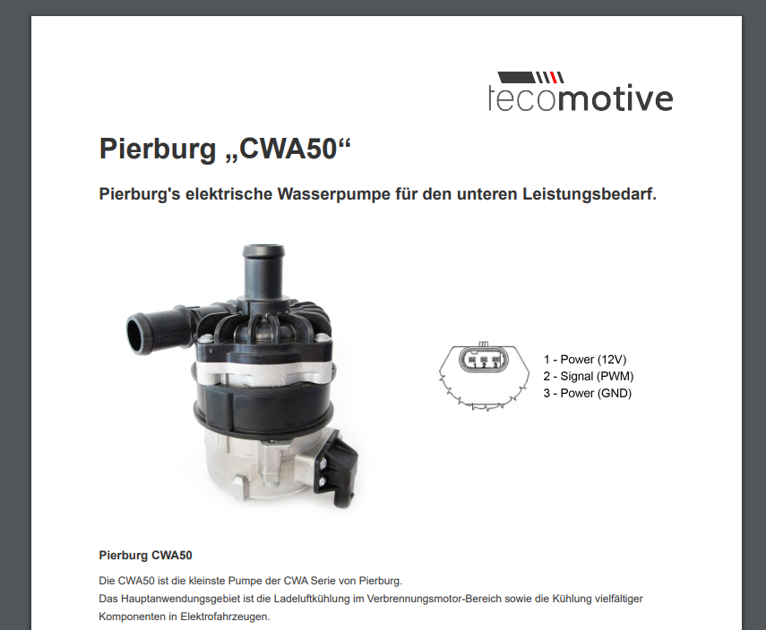 Elektrische Wasserpumpe - Pierburg 12V