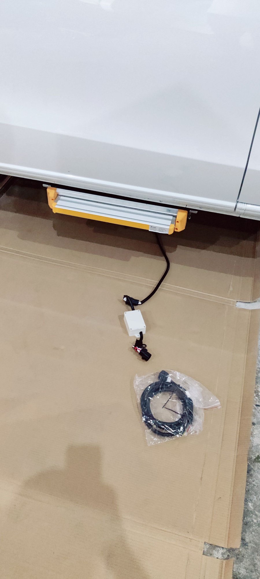 Installed electric slide out step