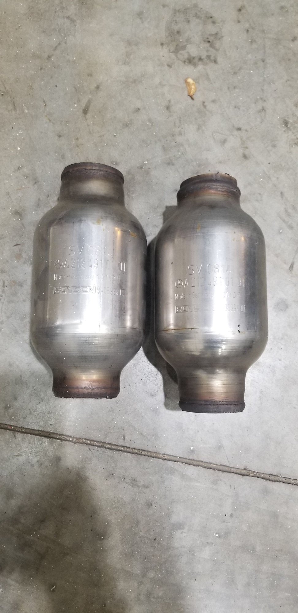 Engine - Exhaust - E550 Biturbo Stainless Steel Bullet Resonators A212 491 01 01 - Used - Stuart, FL 34997, United States