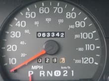 Odometer View - Purchased it with 63,342 miles.