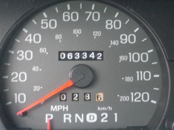 Odometer View - Purchased it with 63,342 miles.