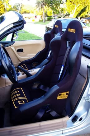 Momo T-Club Bucket seats (before I added the harness bar)