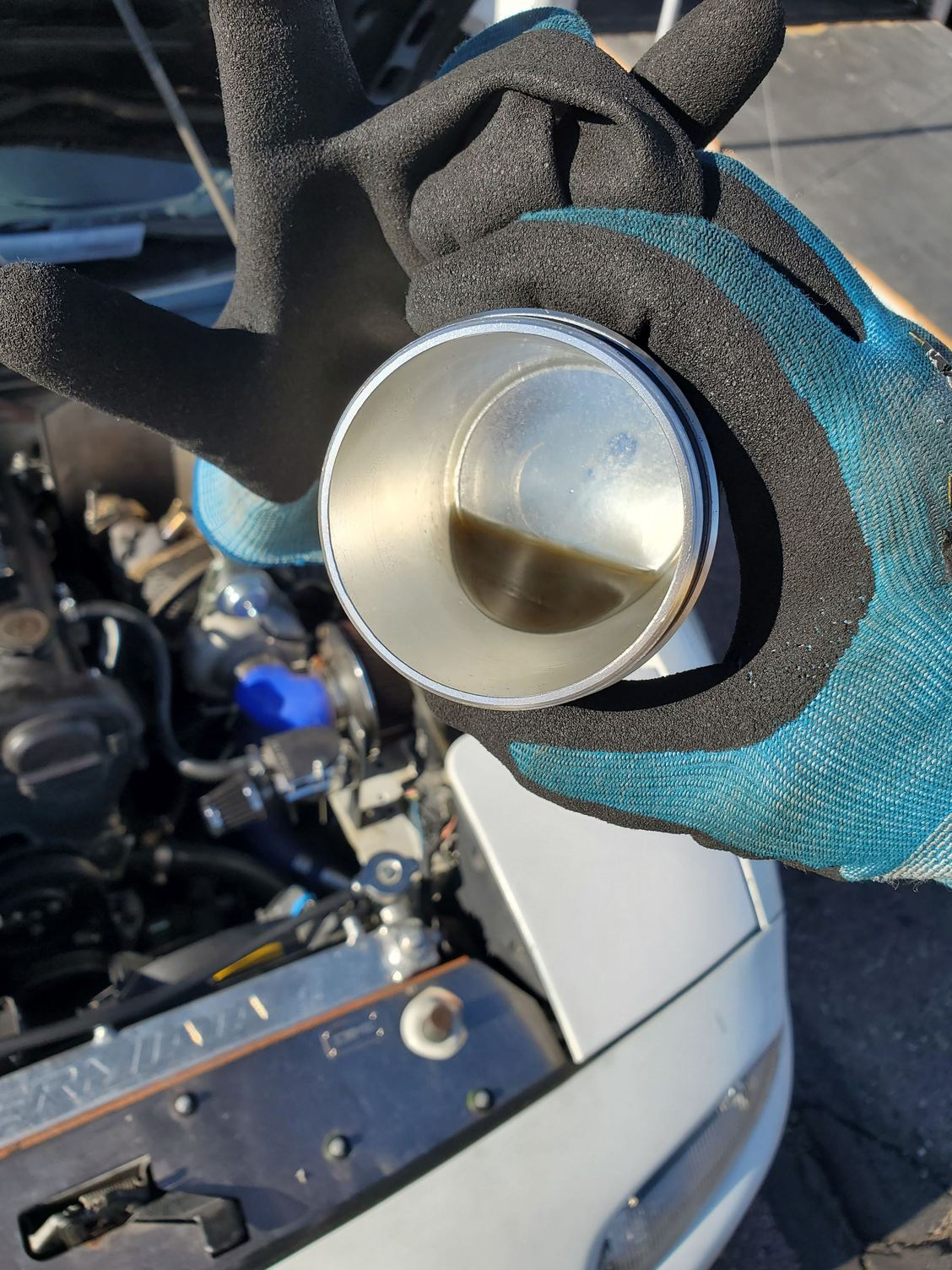 Session 2 Drivers Side Catch Can - cleaned out after the picture was taken