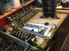 short block ready for 0.5mm overbore; valve cover will have dash 10 fittings welded on