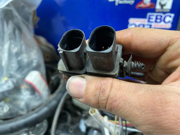 Connector out of a Ford sensor on the left. Bosch 17025 connector on right. 