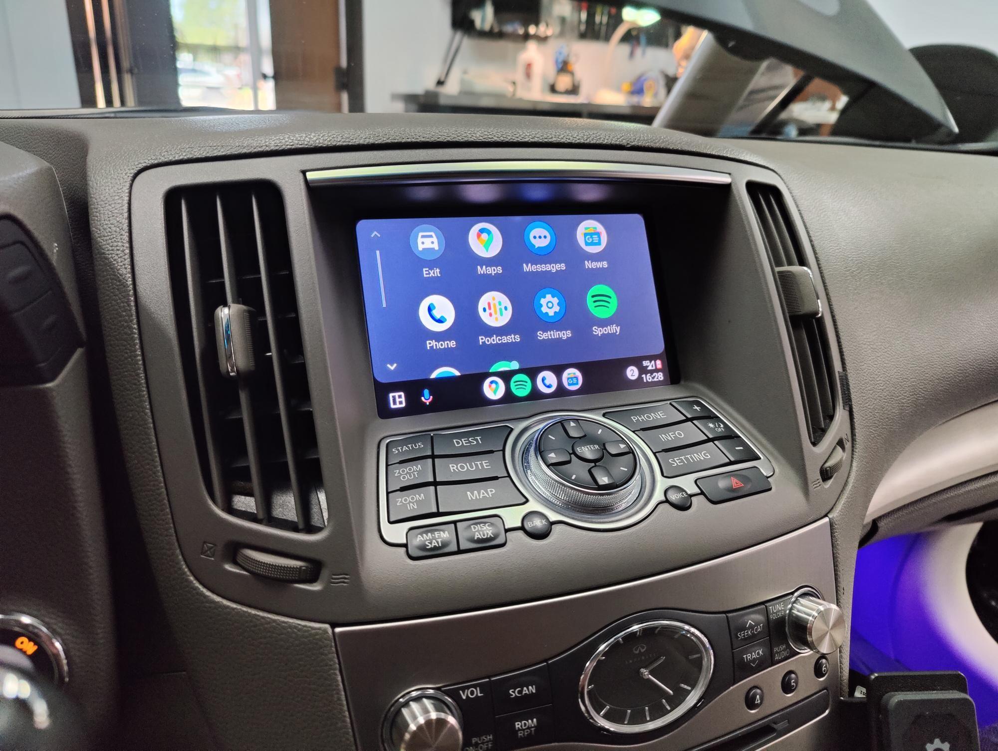 Android Auto on the factory Infiniti stereo using GROM VLine VL2 system