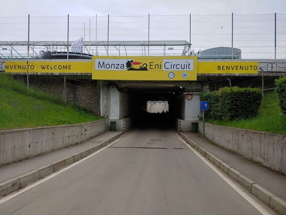 Long walk from the entrance and through this tunnel to get into the Monza track