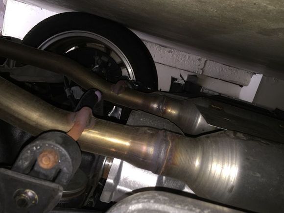 Sedan: Leaving Resonators on stock Midpipe, 7 inch to 5.5 inch Circumference/taper (another perspective). Note that  forum SW transferred pic upside down.