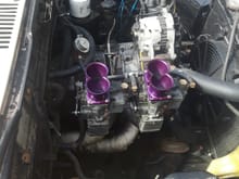 My 12a with the carbs and ITB'S upgrade and racing headers rats nest and ac delete