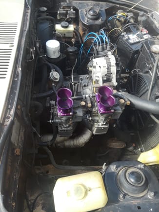 My 12a with the carbs and ITB'S upgrade and racing headers rats nest and ac delete
