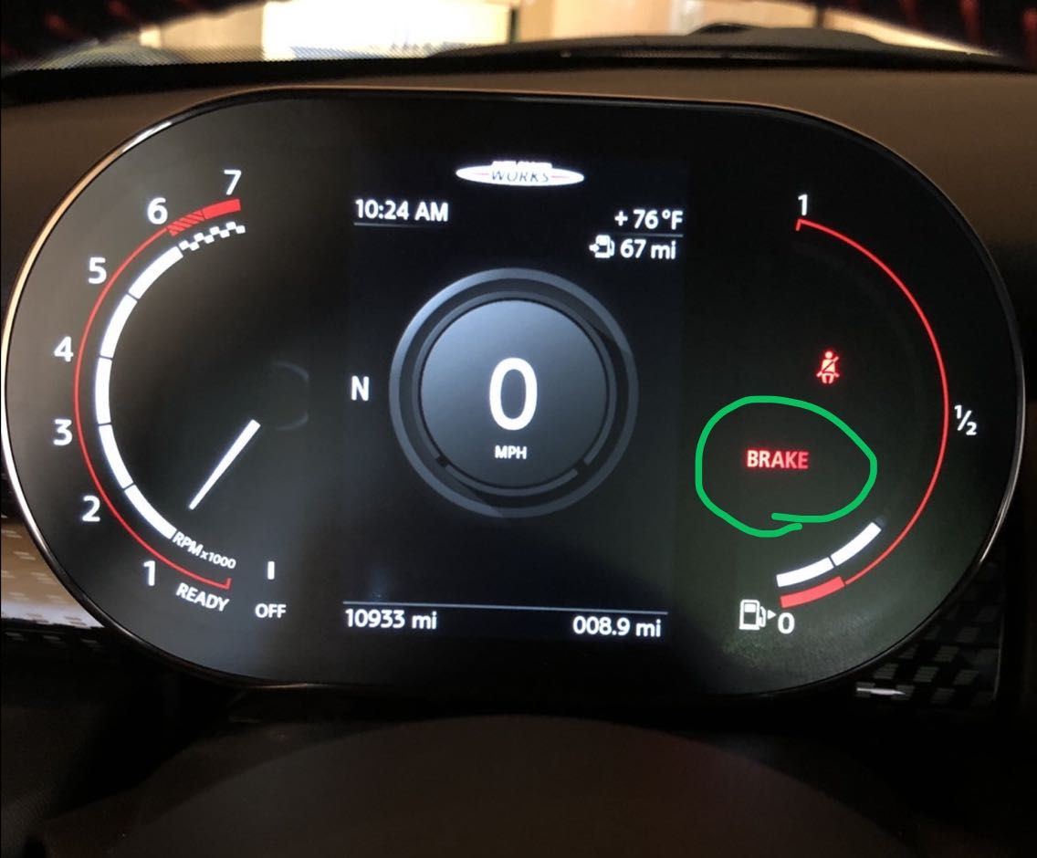 F60 Digital Cluster Parking Brake Indicator North American Motoring