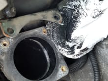 Intake pipe to the supercharger.