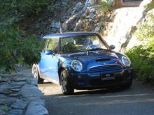 5628IMG 1492 MINI at Oregon Caves on Ramp 7 Close up Brian at wheel