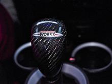 JCW carbon fiber/leather knob