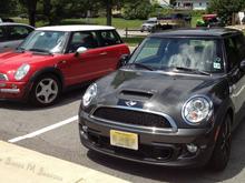 Schroon Lake, NY: I parked next to this red R53, also from NJ, a couple times while in Schroon Lake, but never saw the driver.