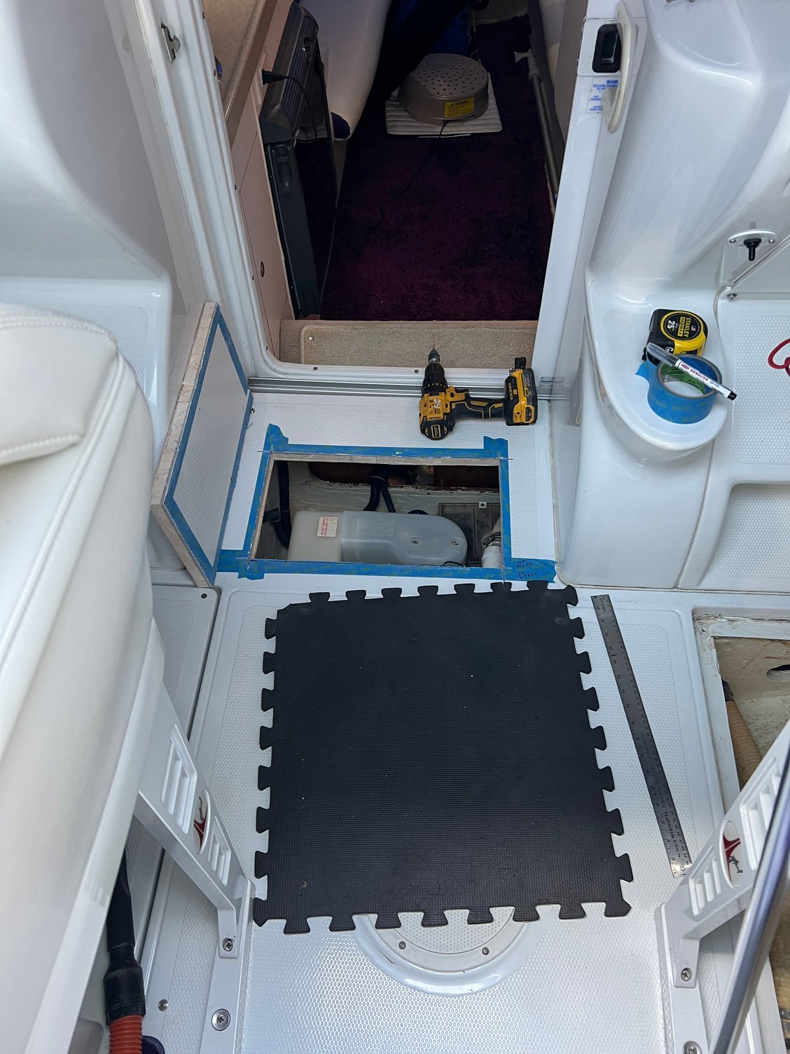 Cut out for new access hatch