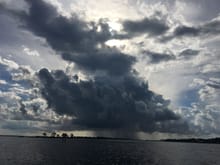 Late afternoon pop-up looking west down the ICW toward Orange Beach