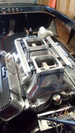 Still using the carbs as throttle bodys because im cheap. But I used spacers between the upper and lower parts of the tunnel ram to mount the injectors