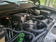 Engine in the truck and mostly plumbed.