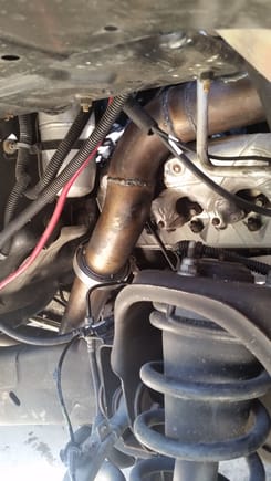 Downpipe connected to rest of exhaust