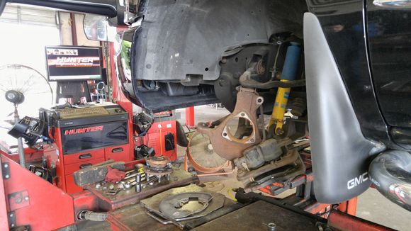 Thursday, June 1, 2017 left front bearing assembly replacement at Southwest Alignment, Houston, Texas