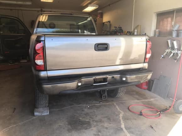 rear bumper installed just missing the tailgate cap