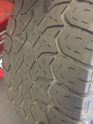These tires were like this for at leat 2 years before i pulled the truck off the road..... They got here and stopped wearing.... Guess i shoukdnt complain but so much ive gotten, 7 or 8 years out of them!!!
