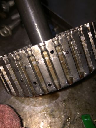 Damage to the outer splines of the 4-5-6 hub...part of the reason i replaced it aside from the snap ring and dampener having blown out of them...