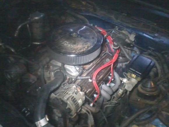 motor the night I bolted the headers on. the MSD box went in the next night.