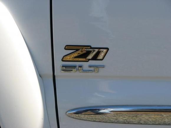 Z71 and SLT emblems on the door