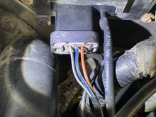 This is a photo of the MAP sensor that I tapped into to add a ground. I tapped into the wire on the very left.