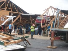 truck and shop after tornado