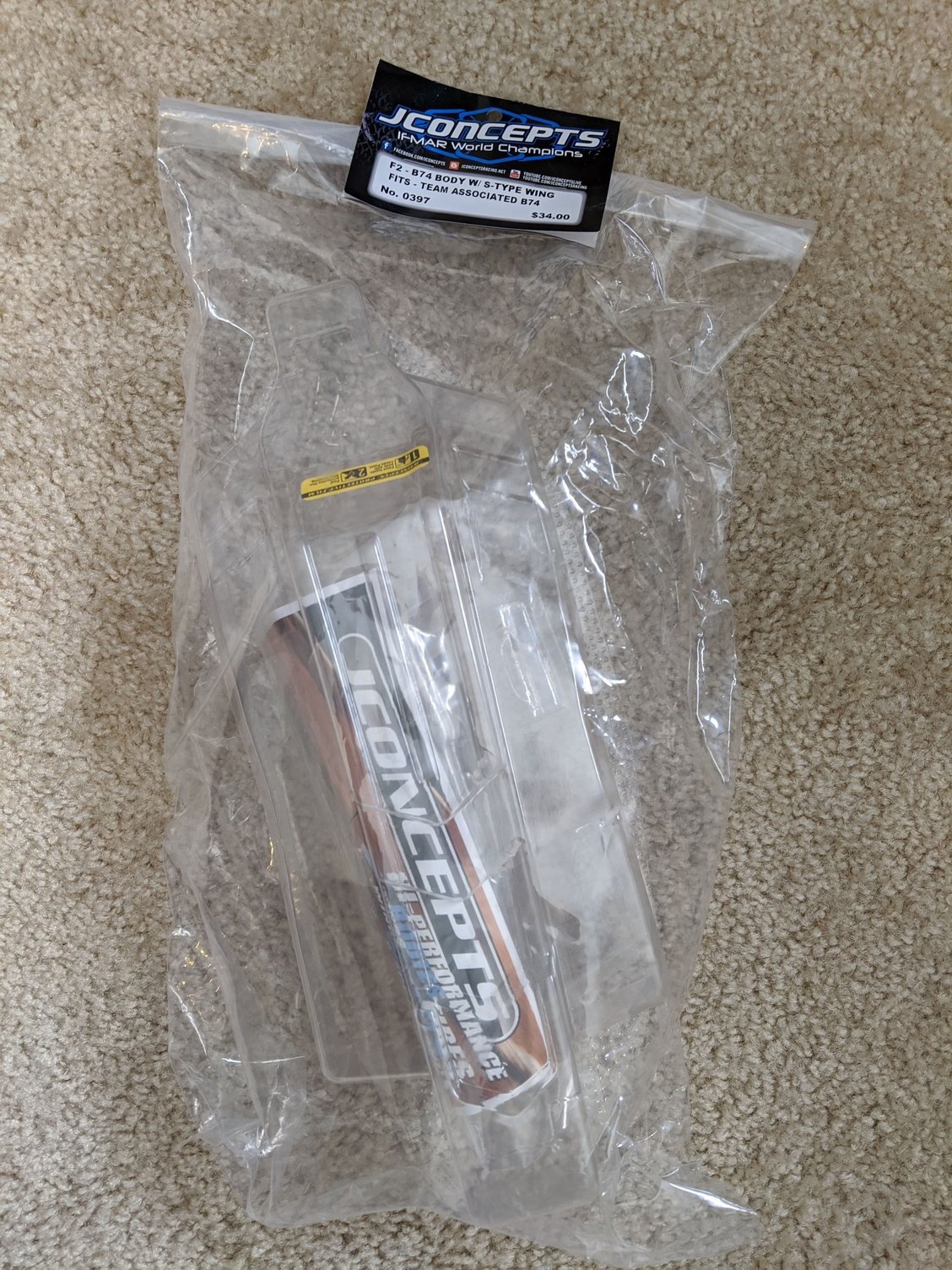 JConcepts F2 - B74.2 | B74.1 | B74 body w/ S-Type wing - light-weight, 33,99