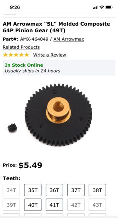 This is the pinion I was inquiring about. 