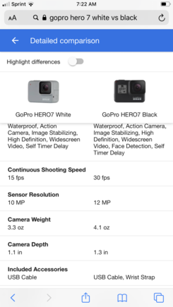 So for a dinosaur like me. What’s the difference? It about time I really look to adding a better camera then just phone.  There a few really nice packages for the white version. 

Also trying to not consider buying another buggy. Found a nice XB4 



https://www.google.com/search?client=safari&channel=iphone_bm&ei=6y64XbnPFc6esQWcoaugCg&q=gopro+hero+7+white+vs+black&oq=gopro+hero+7+whit&gs_l=mobile-gws-wiz-serp.1.6.0l8.5387.9177..11408...0.1..0.221.502.4j0j1......0....1.........0i71j0i67.f