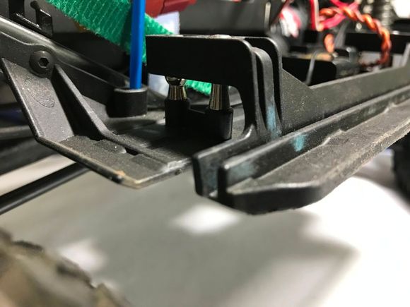 Right rear side of the slider (do the same for the left side)