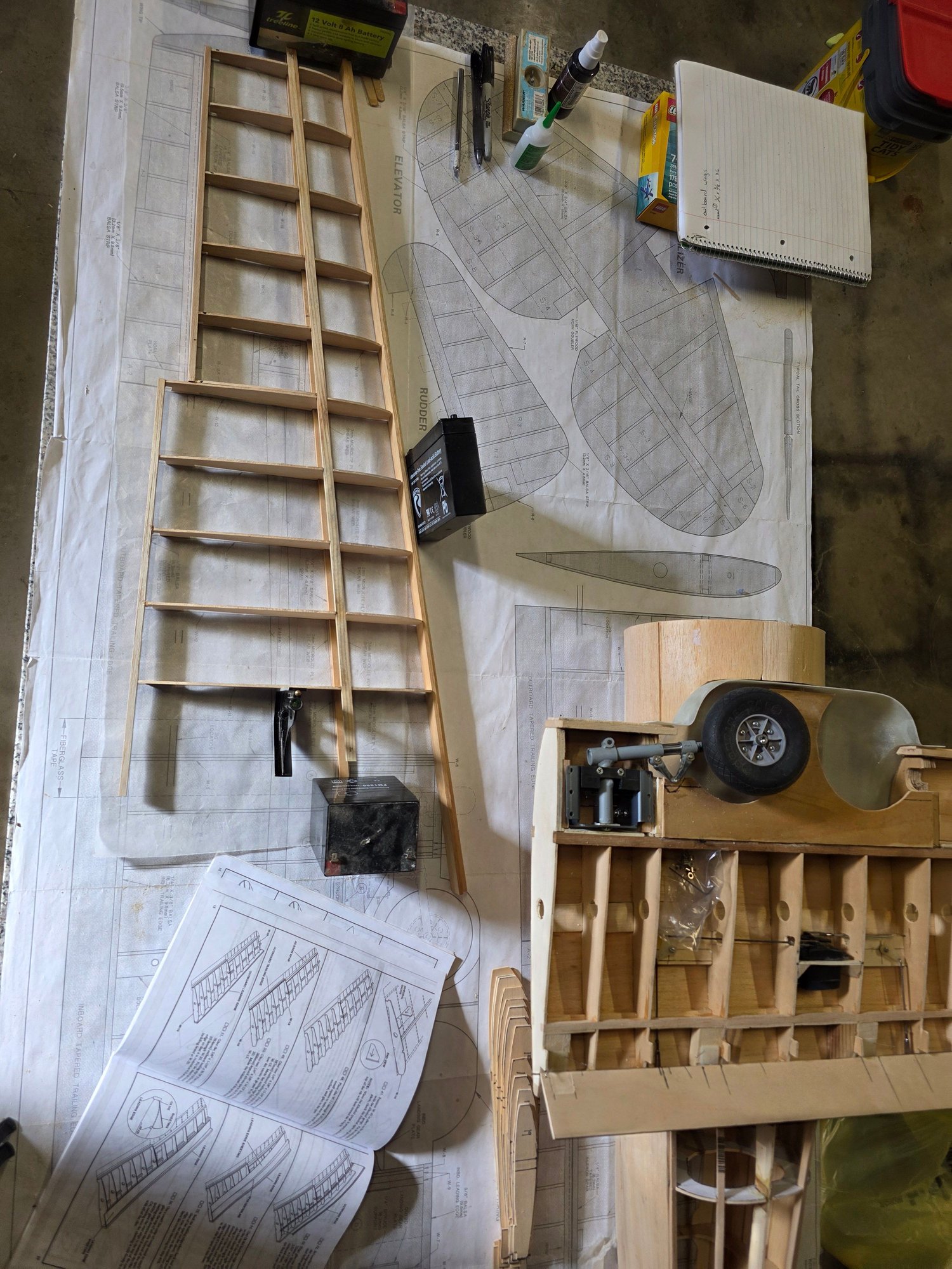 Beginning to glue in ribs