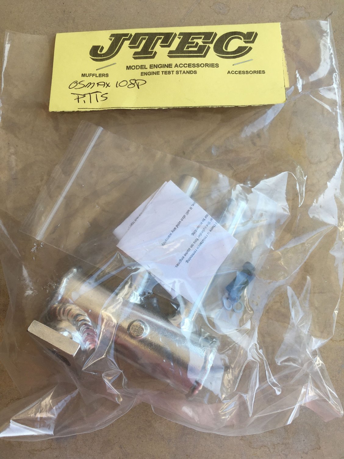 New JTec Pitts muffler for OS 108 FSR engine RCU Forums