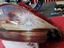 Anzac day coming up shortly here in aussie,it's a big deal for aussies and kiwi's.This pic left hand side of harley fuel tank i painted for the parade.