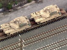 Interesting Abrams paint markings.