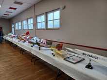 Barons at an exhibition at a local community centre alongside a Concorde, 05/03/2022