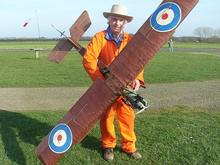 Your Humble Servant with a 1/6 scale BE2e. Roy Scott plan.