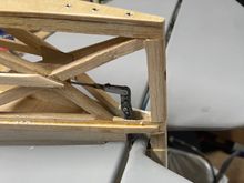 upside down view of elevator horn and linkage