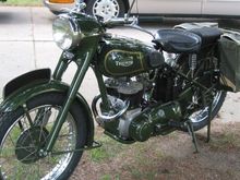 My one and only green motorcycle. Had it for fifty years now.  (First and last:)

But no green planes here. Our flying fields are usually surrounded by cornfields or swamplands!
    Green transmitters???:D